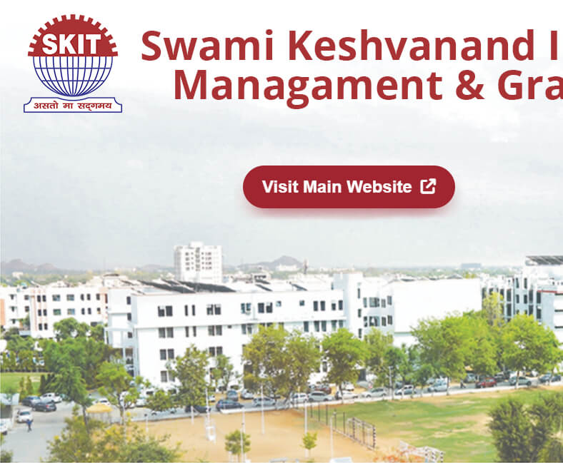 The scholarship and admission information panel at SKIT Jaipur