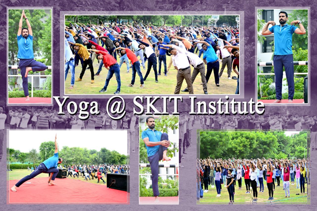 A yoga and meditation session on campus