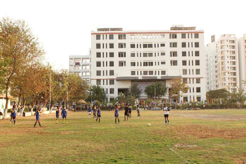 Students between classes on campus